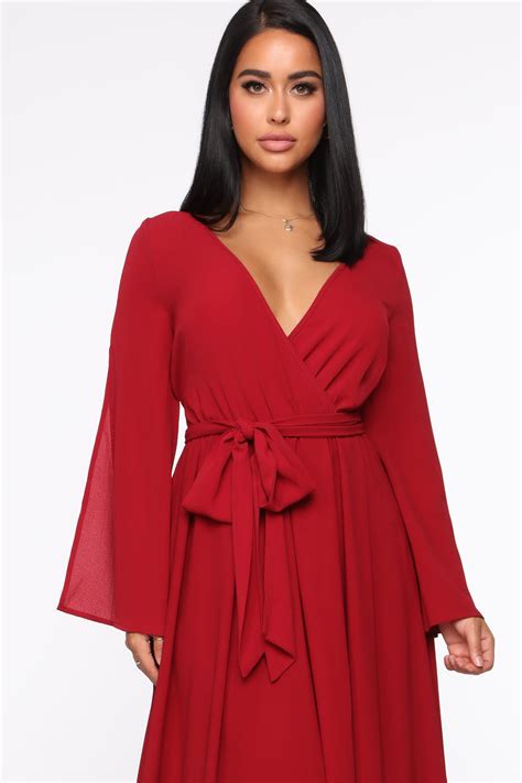 Sweet As Pie Maxi Dress Burgundy Fashion Nova Dresses Fashion Nova