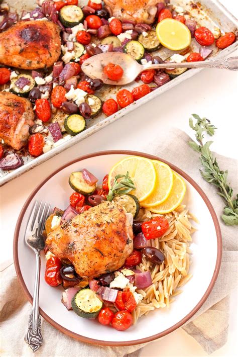 Mediterranean Sheet Pan Chicken Thighs Recipe Fannetastic Food