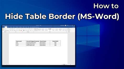 How To Hide Table Border Lines In Microsoft Word Printable Templates