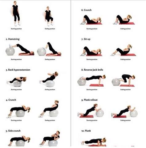 Fit Ball Routine Gym Ball Fitness Body Ball Exercises