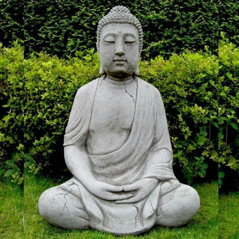 Dgs Statues Stone Cast Statement Buddha Meditating Extra Large