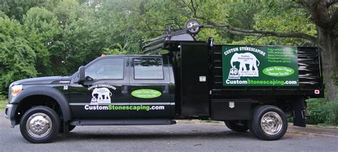 One of Custom Stonescaping's Trucks Residential Landscaping