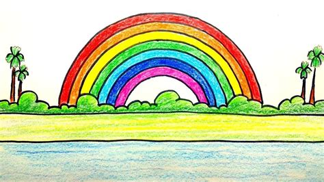 Rainbow Easy Drawing For Kids With Colour Pic Mullet