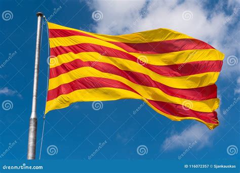 The Senyera Flag Of Catalonia Stock Image Image Of Closeup Area