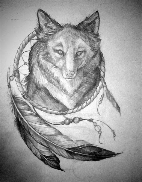 Wolf Dream Catcher Tattoo Design By Brucelhh On Deviantart