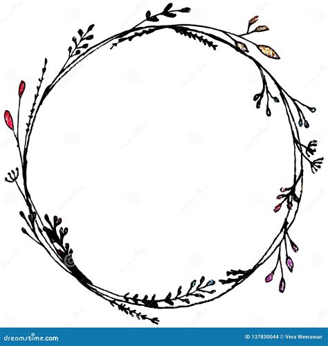 Flower Circle Border Coloring Page
