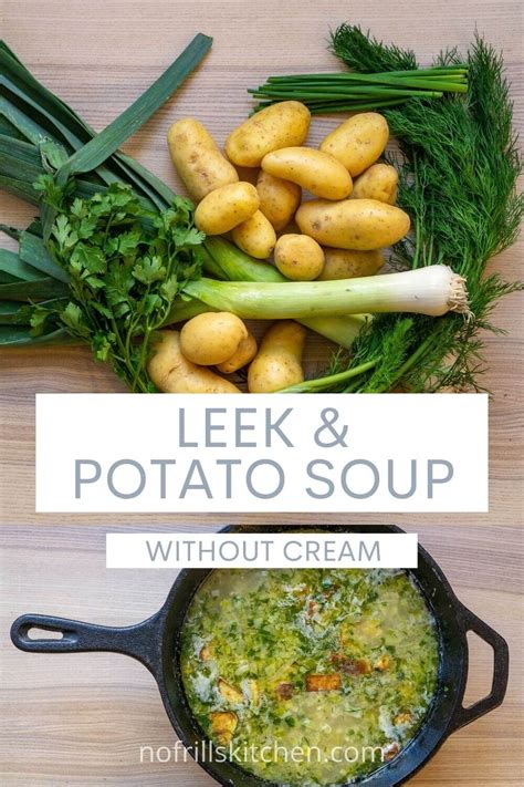Easy Vegan Leek Potato Soup Without Cream Recipe No Frills Kitchen