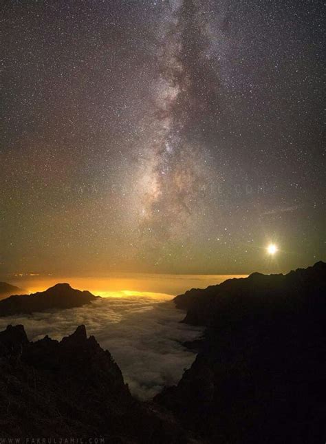 Vía Láctea En La Palma El Mundo De La Noche Espectacular Cielo