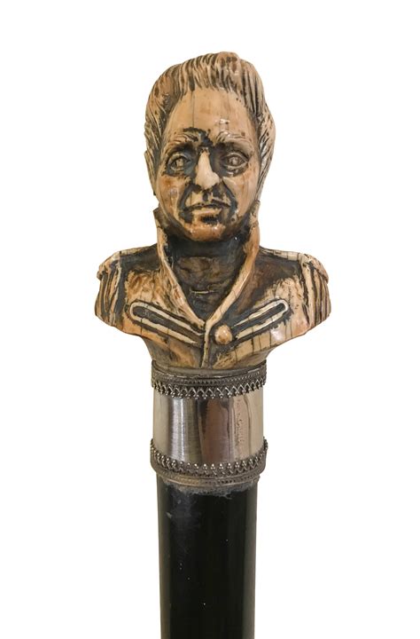 Carved Ivory Andrew Jackson Bust Cane