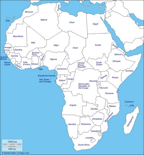 Labeled Map Of Africa