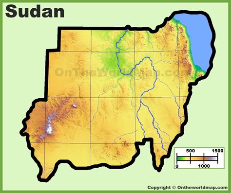 Sudan Landforms Map
