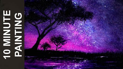 Painting An African Starry Night Sky With Acrylics In 10 Minutes Youtube