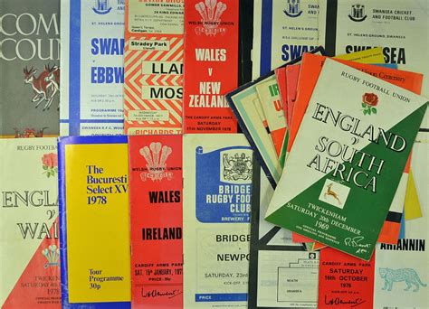 Mullock S Auctions 1970s Assorted Selection Of Rugby Programmes To Include