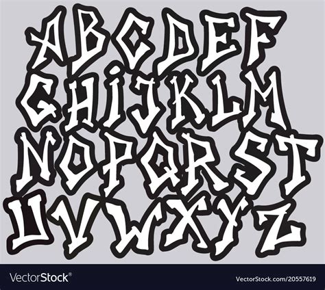 Graffiti Alphabet Royalty Free Vector Image Vectorstock