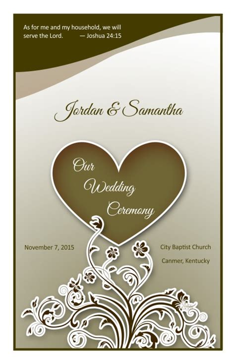 Wedding Program Cover Template 9e