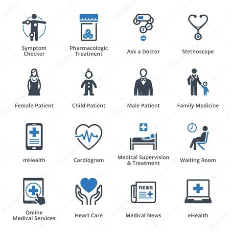 Medical And Health Care Icons Set 2 Blue Series Stock Vector Image By