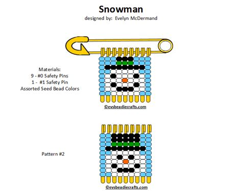 Snowman 720×567 Safety Pin Jewelry Patterns Safety Pin Art