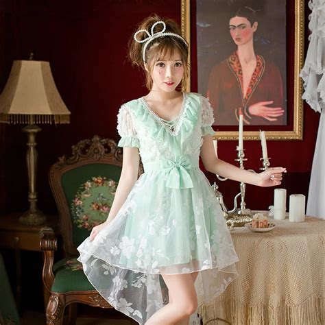 Princess Sweet Lolita Candy Rain Dress Chiffon Sweet Slim Short Sleeved