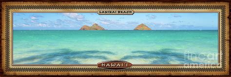 Lanikai Beach Palm Tree Shadows Hawaiian Style Panoramic Photograph