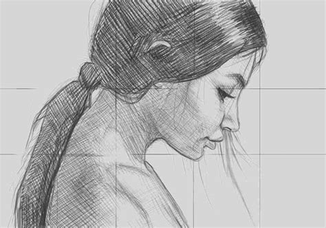 How To Draw Female Face Side View