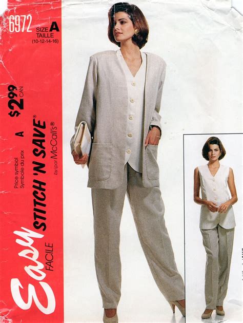 Women Pant Suit Sewing Pattern Mccalls 6972 Long Jacket Etsy Canada
