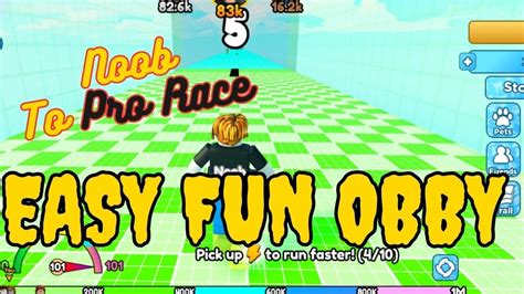Noob Vs Pro Who Will Win The Easy Fun Obby Race Easy Fun Obby Race