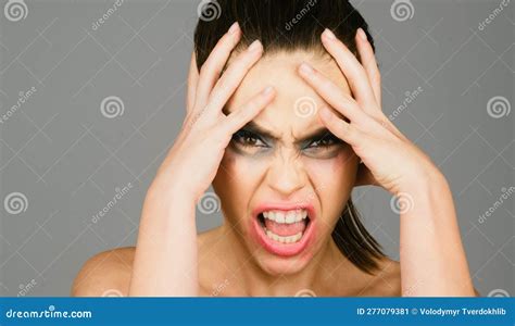 Sad And Angry Face Emotional Angry Woman Upset Girl Screaming Hate Rage Stock Image Image