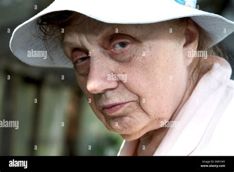 Portrait Of The Old Woman Close Up Stock Photo Alamy