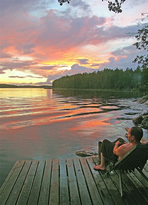 After Sauna Lake Saimaa Savonlinna Finland Summer Dream Summer Time