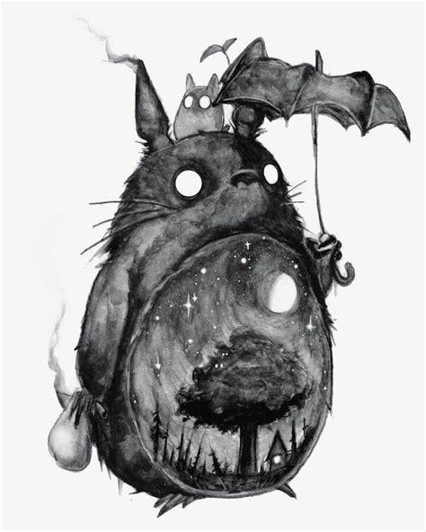 Drawings Of Cute And Scary Creatures Totoro Art Studio Ghibli Tattoo