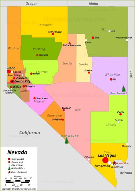 Nevada State Map Usa Maps Of Nevada Nv
