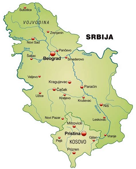 Mapas Imprimidos De Serbia Con Posibilidad De Descargar