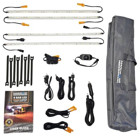 Hard Korr Lifestyle 4 Bar Orange And White Led Camping Light Kit Snowys