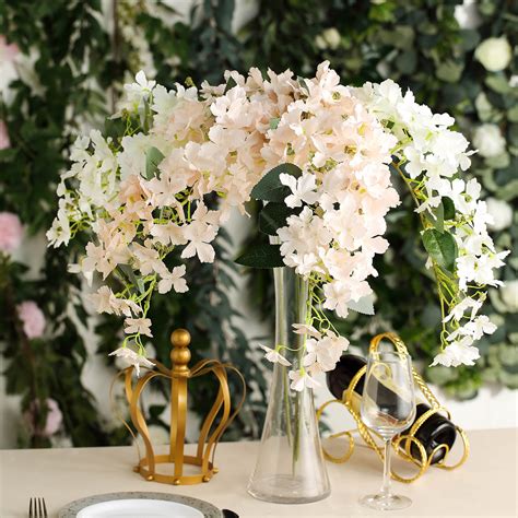Balsacircle 41 Inch Tall 4 Stems Silk Hydrangea Flowers Home Wedding