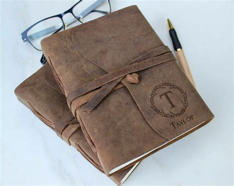 Personalized Genuine Leather Journal Customized Journal Etsy