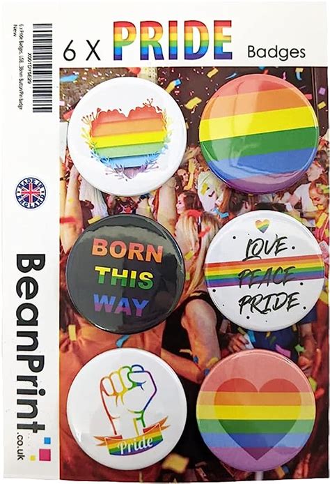 6 X Pride Badges Lgbtq Pride 38mm Buttonpin Badge Uk