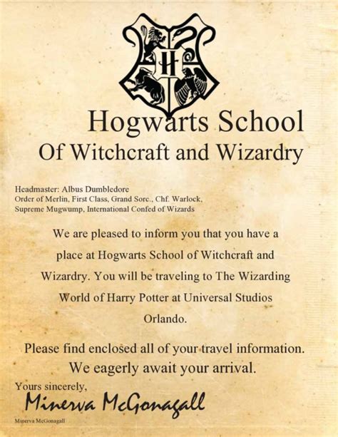 29 Printable Hogwarts Acceptance Letter Templates