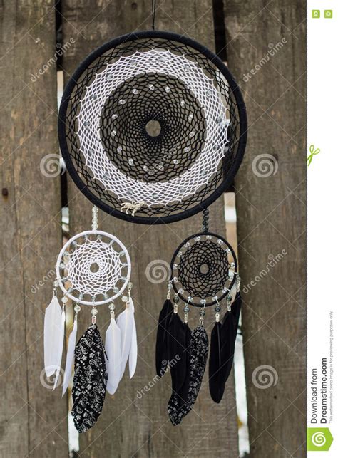 Dreamcatcher Made Of Feathers Leather Beads And Ropes Stock Image