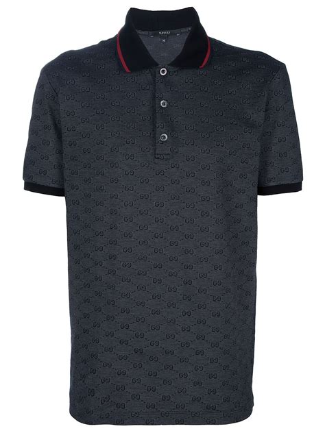 Lyst Gucci Monogram Polo Shirt In Black For Men