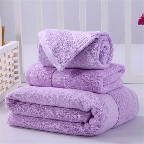 high quality purple bath towel sets for adults bamboo fiber beach towel soft cotton women