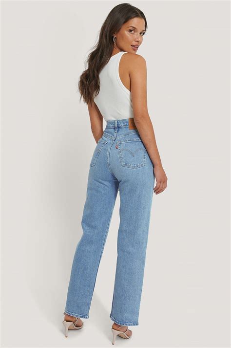 Buy Blue Ribcage Straight Ankle Jeans In Stock