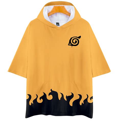 Naruto Uzumaki Naruto Clothes Cos Hot Short Sleeved Hooded T Shirt