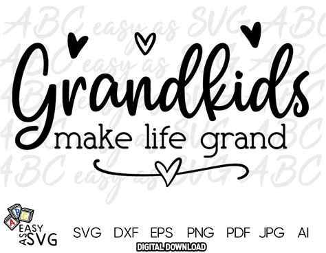 Grandkids Make Life Grand SVG New Grandmother SVG Grandma - Etsy Canada