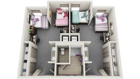 Standard 3d Floor Plans Dorm Room Layouts Dorm Layout Room Layout