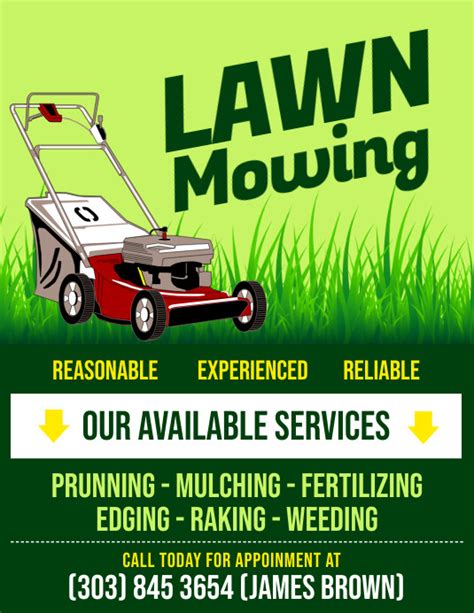 Lawn Mowing Flyer Template Postermywall