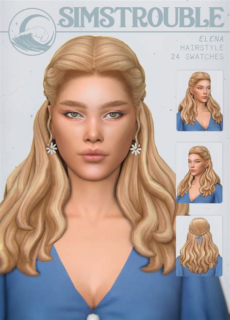 Elena By Simstrouble Simstrouble On Patreon Sims Hair Sims Sims 4