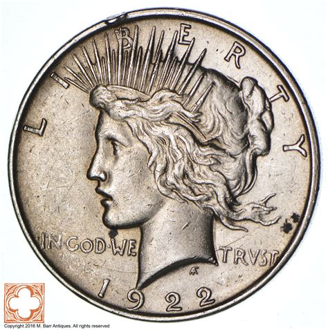 1922 silver dollar value silver dollar a dollar made of silver honesty: 1922-D Peace Silver Dollar - Denver Minted - 90% Silver ...