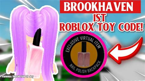 🤯💅 Brookhaven 🏡rp 1st Roblox Toy Code Nail Polish Backpack Roblox
