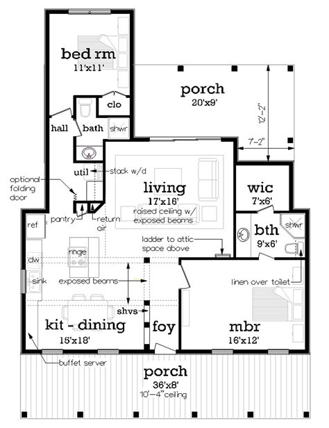 Cottage Style House Plan 2 Beds 2 Baths 1082 Sqft Plan 45 610