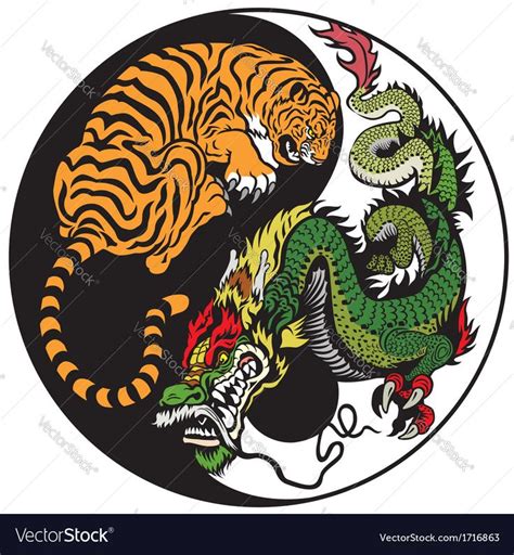 Dragon And Tiger Yin Yang Symbol Of Harmony And Balance Download A